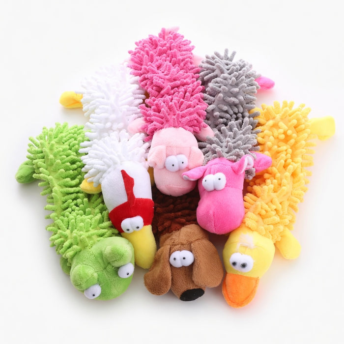 Squeaky Plush Dog Toys — Soft Safari Pals, 6 Designs